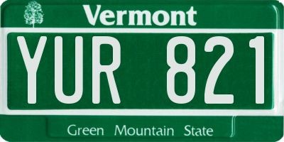 VT license plate YUR821
