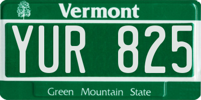 VT license plate YUR825
