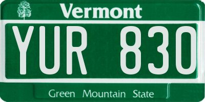 VT license plate YUR830