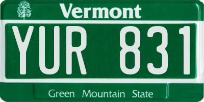 VT license plate YUR831