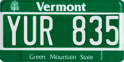 VT license plate YUR835
