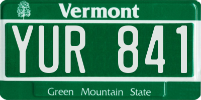 VT license plate YUR841