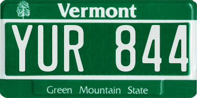 VT license plate YUR844