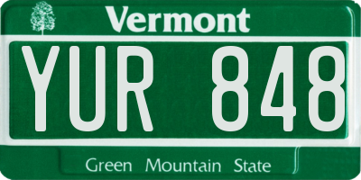 VT license plate YUR848