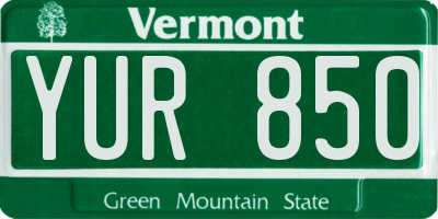 VT license plate YUR850