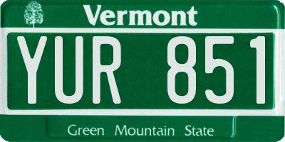 VT license plate YUR851