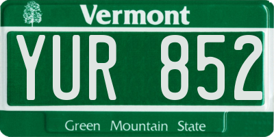 VT license plate YUR852