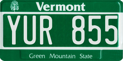 VT license plate YUR855