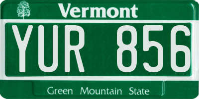VT license plate YUR856