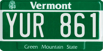 VT license plate YUR861