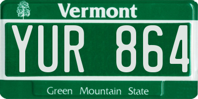 VT license plate YUR864