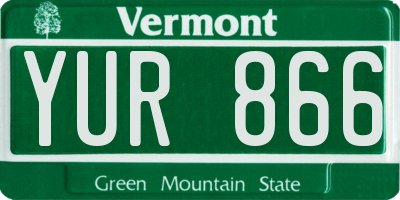 VT license plate YUR866