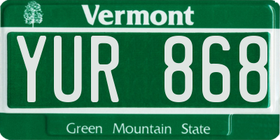 VT license plate YUR868