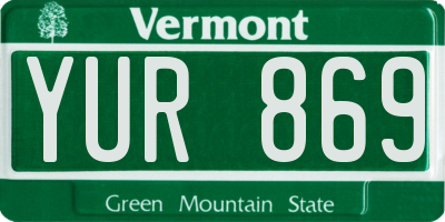 VT license plate YUR869