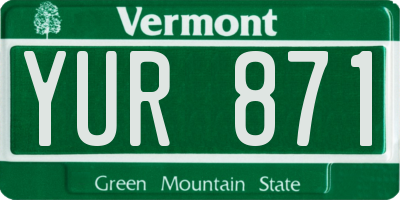 VT license plate YUR871