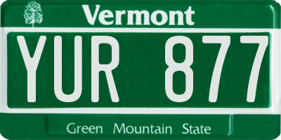 VT license plate YUR877
