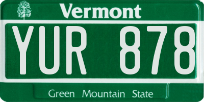 VT license plate YUR878