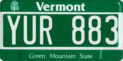 VT license plate YUR883