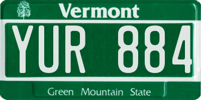 VT license plate YUR884
