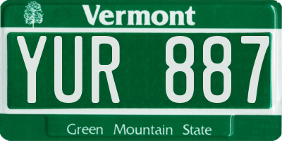 VT license plate YUR887