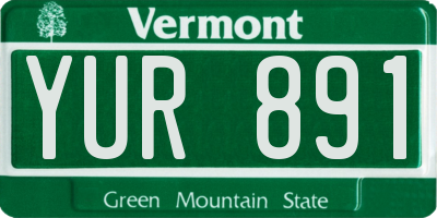 VT license plate YUR891