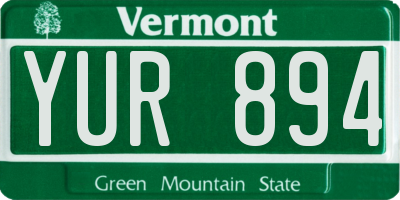 VT license plate YUR894