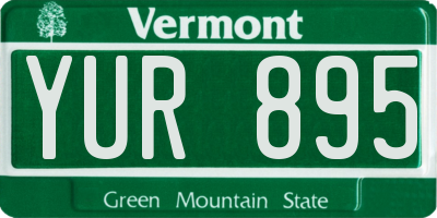 VT license plate YUR895