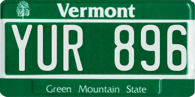 VT license plate YUR896
