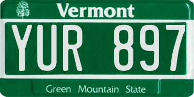 VT license plate YUR897