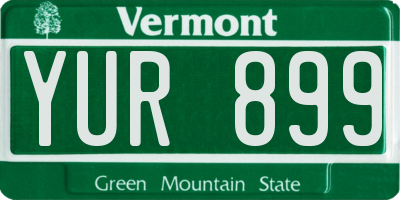 VT license plate YUR899