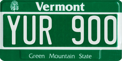 VT license plate YUR900