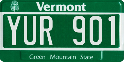 VT license plate YUR901
