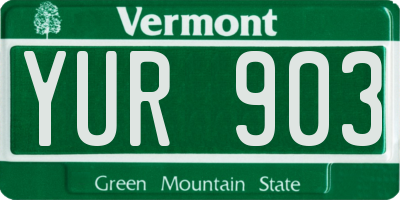 VT license plate YUR903