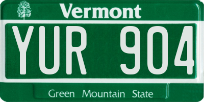 VT license plate YUR904