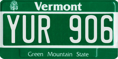 VT license plate YUR906