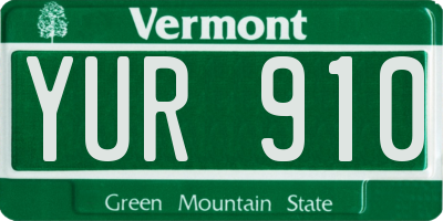 VT license plate YUR910