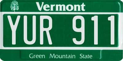 VT license plate YUR911