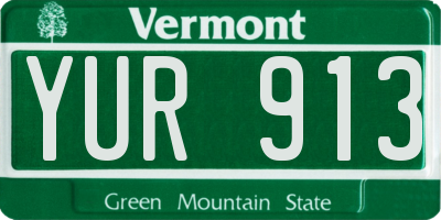 VT license plate YUR913