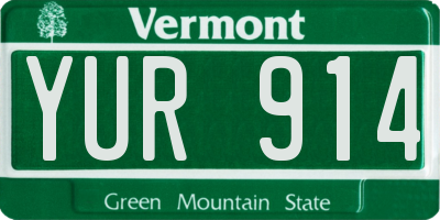 VT license plate YUR914
