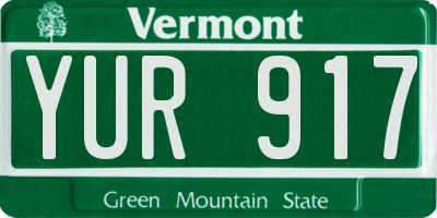 VT license plate YUR917