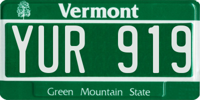 VT license plate YUR919