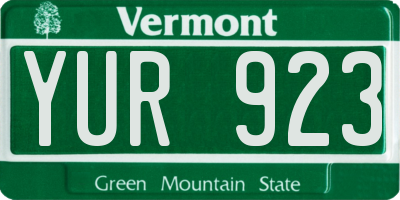 VT license plate YUR923
