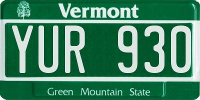 VT license plate YUR930
