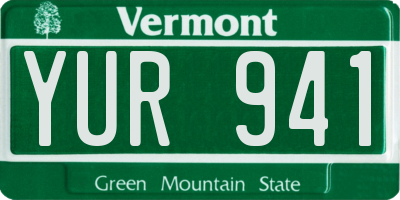 VT license plate YUR941
