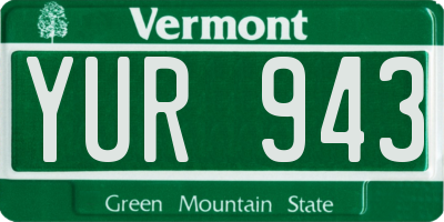 VT license plate YUR943