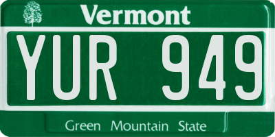 VT license plate YUR949