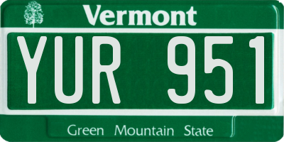 VT license plate YUR951