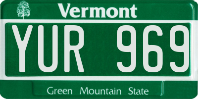 VT license plate YUR969