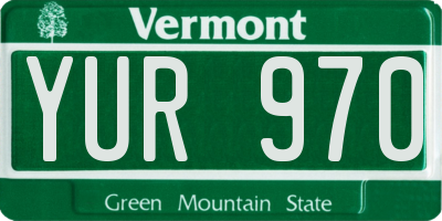 VT license plate YUR970