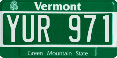VT license plate YUR971